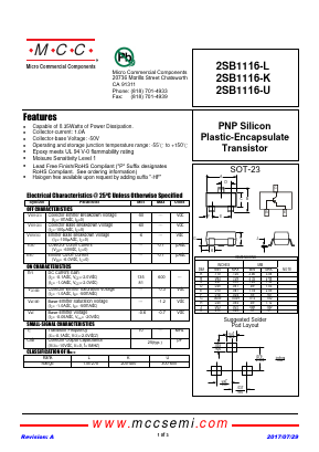 2SB1116-L Datasheet PDF Micro Commercial Components