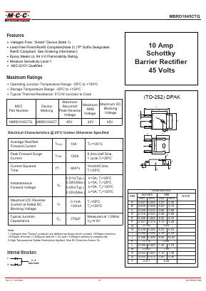 MBRD1045CTQ Datasheet PDF Micro Commercial Components