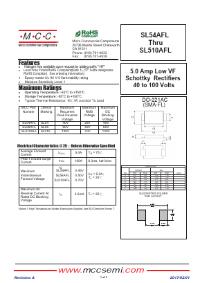 SL510AFL-TP Datasheet PDF Micro Commercial Components