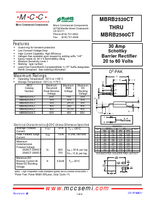 MBRB2545CT-BP Datasheet PDF Micro Commercial Components