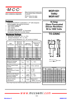 MGR1606 Datasheet PDF Micro Commercial Components