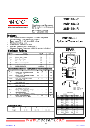 2SB1184-P Datasheet PDF Micro Commercial Components