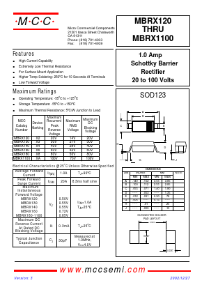 MBRX120 Datasheet PDF Micro Commercial Components