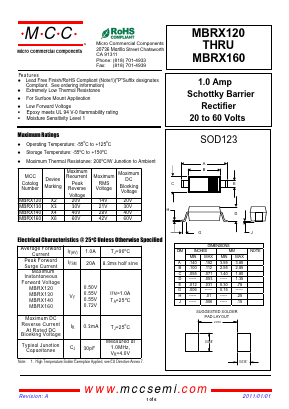 MBRX120 Datasheet PDF Micro Commercial Components