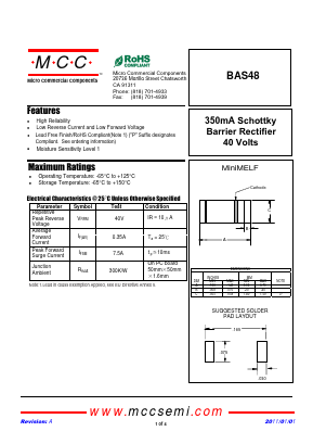 BAS48 Datasheet PDF Micro Commercial Components