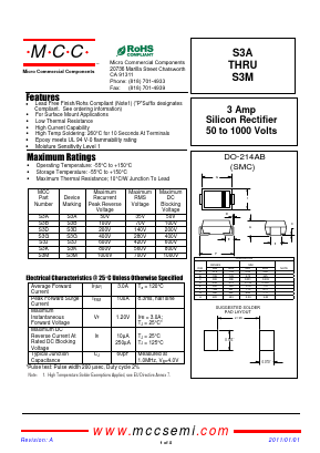 S3M Datasheet PDF Micro Commercial Components