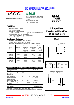 DL4001 Datasheet PDF Micro Commercial Components