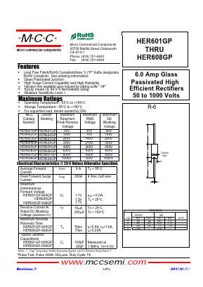 HER601GP-BP-HF Datasheet PDF Micro Commercial Components