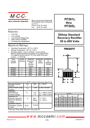 PF501L Datasheet PDF Micro Commercial Components