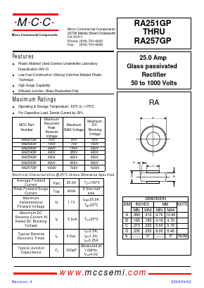 RA251GP Datasheet PDF Micro Commercial Components