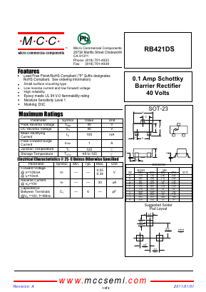 RB421DS Datasheet PDF Micro Commercial Components