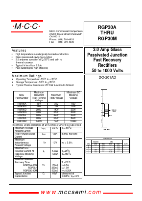 RGP30 Datasheet PDF Micro Commercial Components