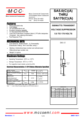 SA51A-BP Datasheet PDF Micro Commercial Components