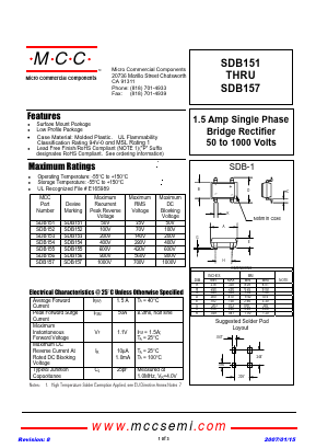 SDB153-BP Datasheet PDF Micro Commercial Components