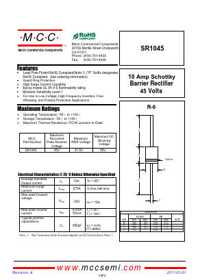 SR1045 Datasheet PDF Micro Commercial Components