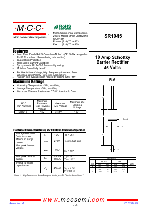 SR1045 Datasheet PDF Micro Commercial Components