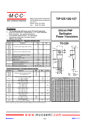 TIP125 Datasheet PDF Micro Commercial Components