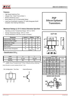 2SA1213-Y Datasheet PDF Micro Commercial Components