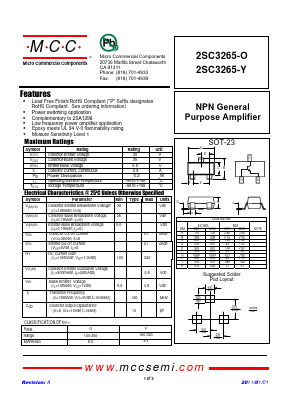 2SC3265-O Datasheet PDF Micro Commercial Components