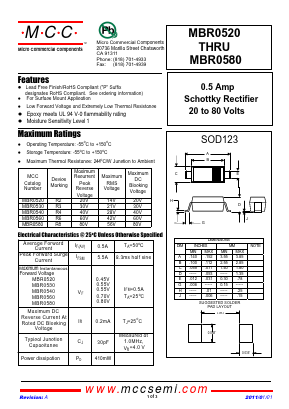 MBR0540 Datasheet PDF Micro Commercial Components