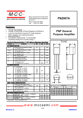 PN2907A Datasheet PDF Micro Commercial Components