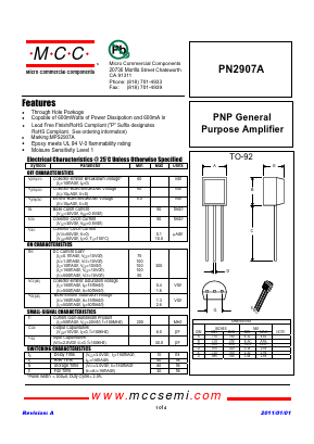 PN2907A-AP Datasheet PDF Micro Commercial Components