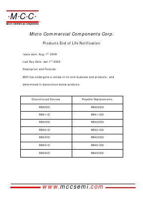 RB491D Datasheet PDF Micro Commercial Components