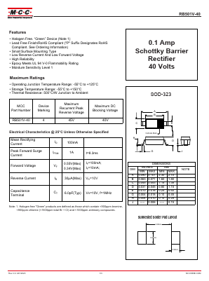 RB501V-40 Datasheet PDF Micro Commercial Components