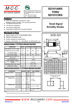 SD101AWS Datasheet PDF Micro Commercial Components