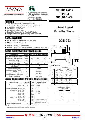 SD101BWS-TP Datasheet PDF Micro Commercial Components