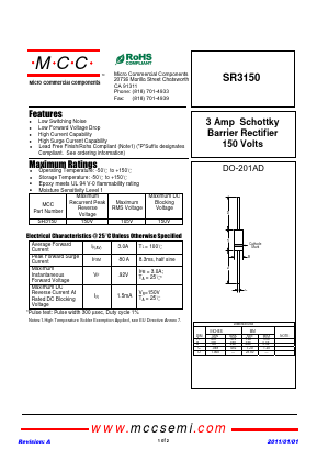 SR3150 Datasheet PDF Micro Commercial Components