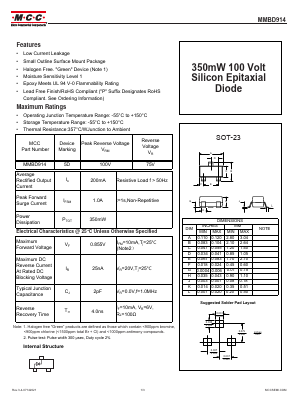 MMBD914-TP Datasheet PDF Micro Commercial Components