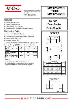 MMXZ5256B Datasheet PDF Micro Commercial Components