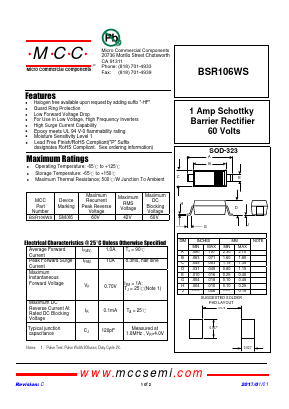 BSR106WS Datasheet PDF Micro Commercial Components
