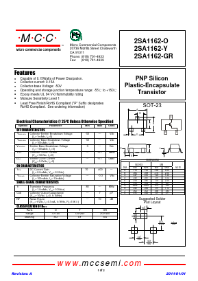 2SA1162-O Datasheet PDF Micro Commercial Components