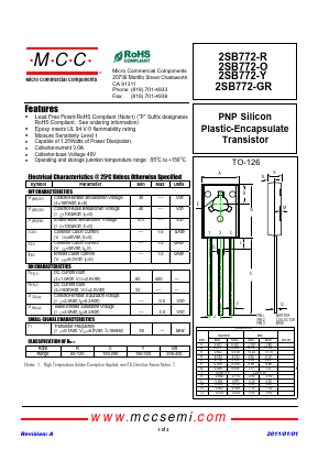 2SB772-O-BP Datasheet PDF Micro Commercial Components