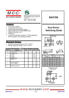 BAV199-TP Datasheet PDF Micro Commercial Components