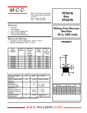 PF501N Datasheet PDF Micro Commercial Components