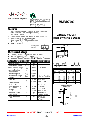 MMBD7000 Datasheet PDF Micro Commercial Components