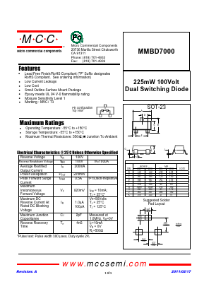 MMBD7000_11 Datasheet PDF Micro Commercial Components