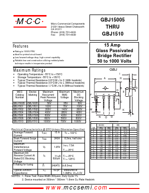 GBJ1504 Datasheet PDF Micro Commercial Components