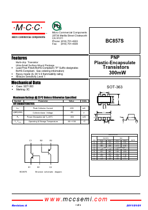 BC857S Datasheet PDF Micro Commercial Components