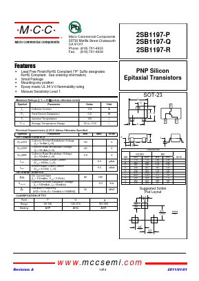 2SB1197 Datasheet PDF Micro Commercial Components