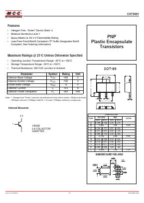 CXT5401 Datasheet PDF Micro Commercial Components