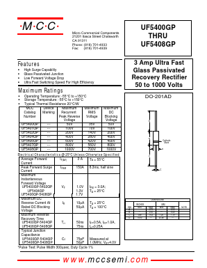 UF5400GP Datasheet PDF Micro Commercial Components