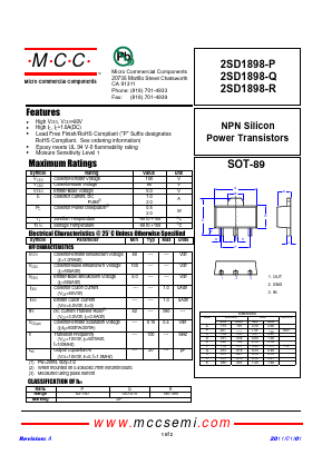 2SD1898-P Datasheet PDF Micro Commercial Components
