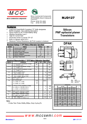 MJD127 Datasheet PDF Micro Commercial Components
