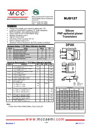 MJD127 Datasheet PDF Micro Commercial Components