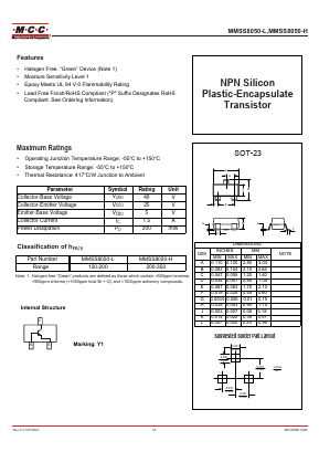 MMSS8050-L Datasheet PDF Micro Commercial Components