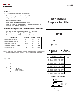 2SC3052 Datasheet PDF Micro Commercial Components